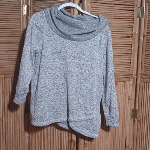 Gray and white sweater